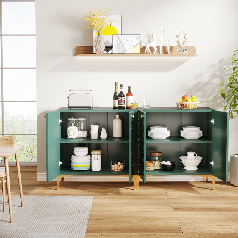 31.5'' Wide 2-Door Buffets and Sideboards Cabinet Set with Hexagonal Pattern