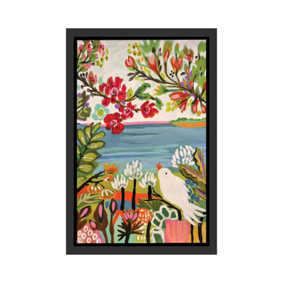 «Birds in the Garden II» par Karen Fields - reproduction de peinture encadrée