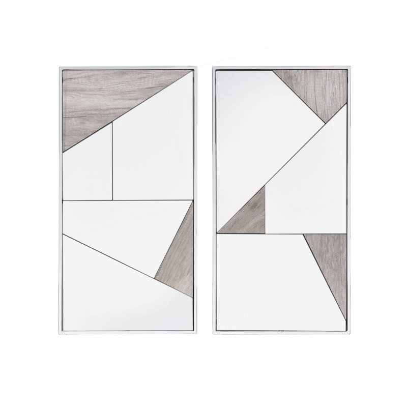 Miroir mural à motif géométrique exquis avec cadre en métal robuste pour un décor élégant