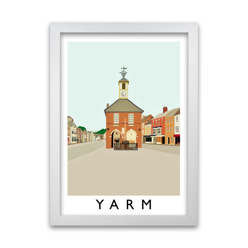 Yarm by Richard O'Neill - Single Picture Frame Print, 59.4 cm H x 42 cm W x 3 cm D, White