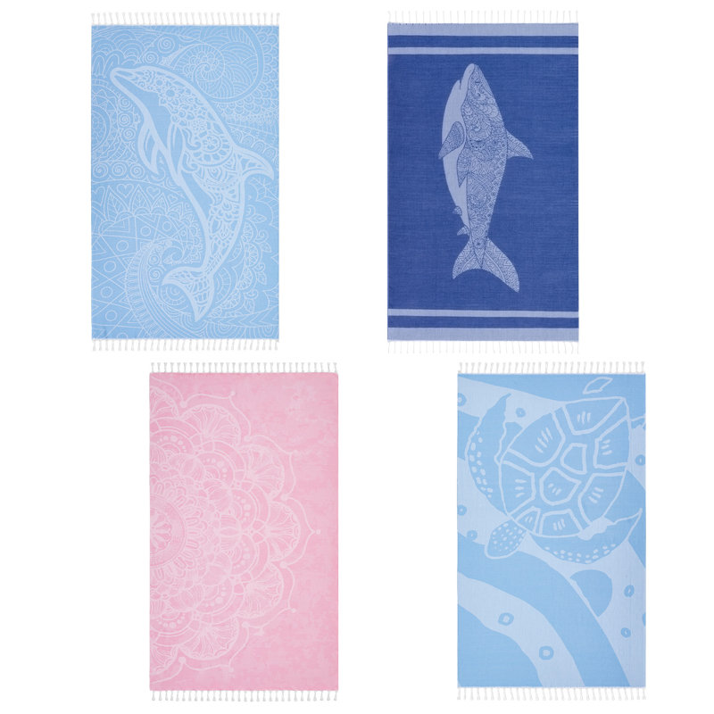 Paquet de 4 serviettes de plage Boho Extra Large