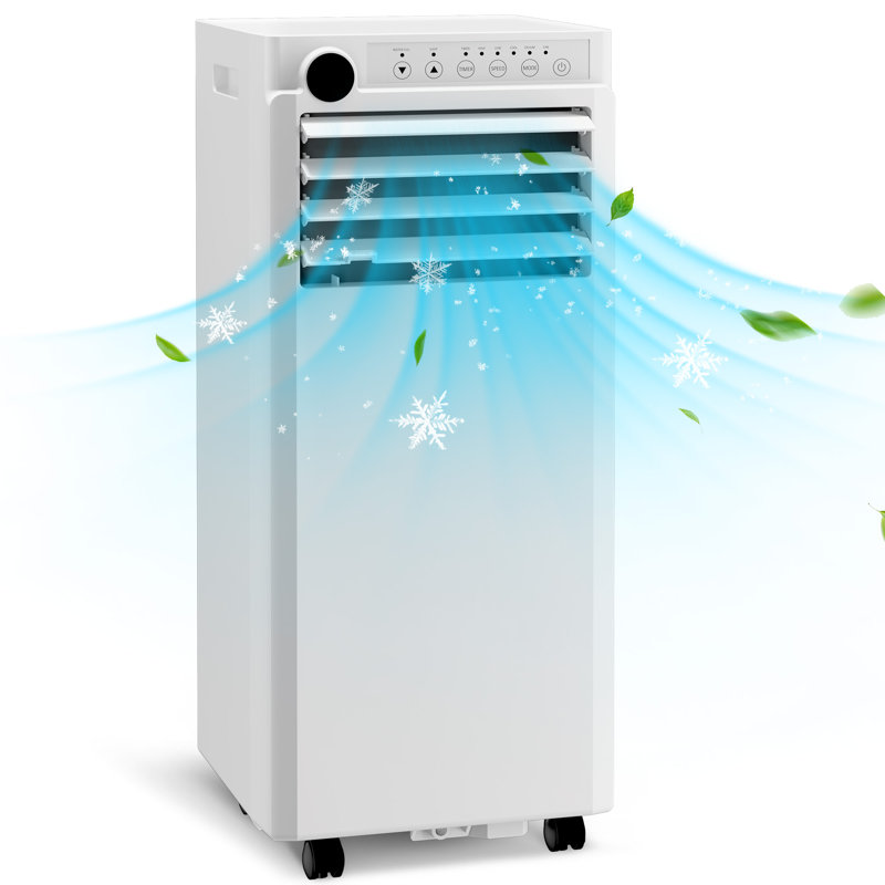 Climatiseur portatif silencieux 3-en-1 de 8 000 BTU avec ventilateur de déshumidificateur GarveeHome, installation facile pour le bureau des États-Unis, télécommande et minuterie de 24 h, 150 à 200 pi2