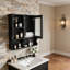 Armoire à pharmacie à miroir de 30 pouces avec tablettes ouvertes, rangement mural mural avec portes et miroir, tablette réglable, armoire de rangement pour salle de bain au-dessus de la toilette-137690291
