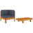 vidaXL 2 Piece Patio Lounge Set, Acacia Wood Outdoor Seating with Table and Dark Gray Cushions, Functional and Configurable Garden Furniture-460902761