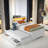 Ana-Lucia Platform Bed with LED Storage Headboard and Trundle, Three Drawers-1988656962