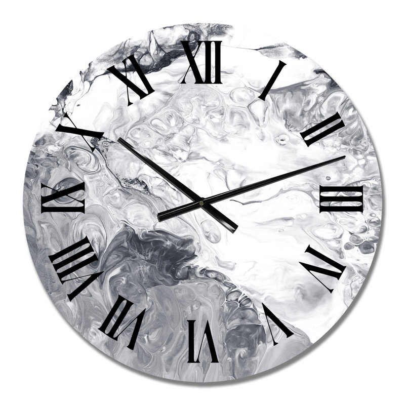 Horloge murale moderne blanc et gris I - horloge murale moderne, Moyen