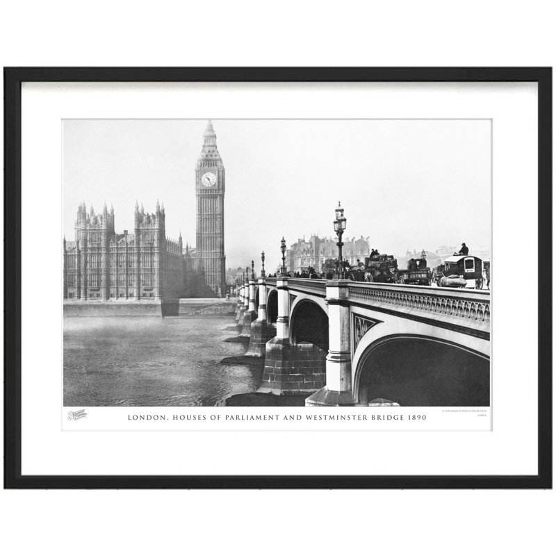 London, Houses Of Parliament And Westminster Bridge 1890 by Francis Frith - Single Picture Frame Print