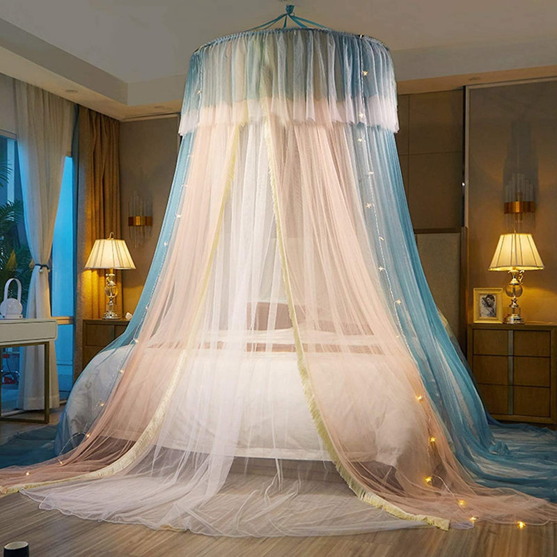Bed Canopy, Blue/Pink/White