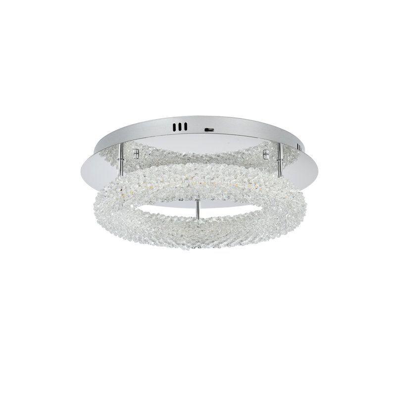 Bridgeton LED Semi Flush Mount, Chrome, 5.5" H x 18" W x 18" D