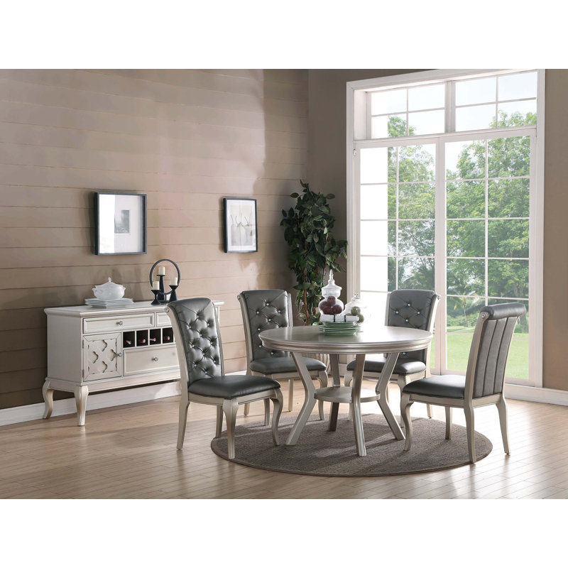Table de salle à manger formelle traditionnelle table ronde Hue 5pc