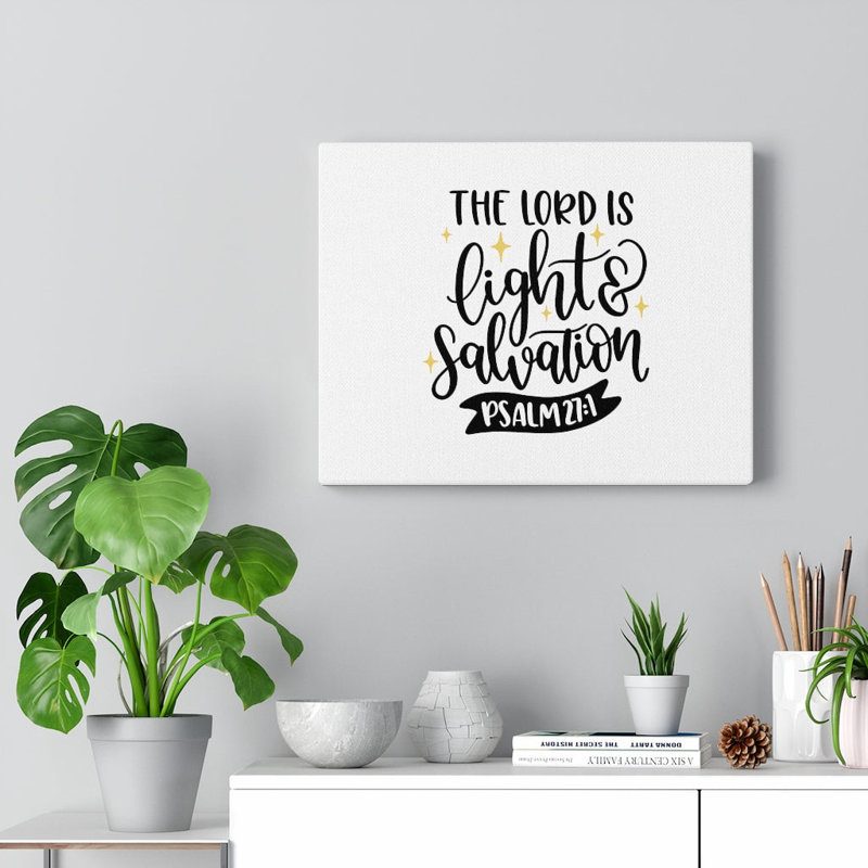 Light & Salvation Psalm 27:1 - Wrapped Canvas Print, 28cm H x 36cm W