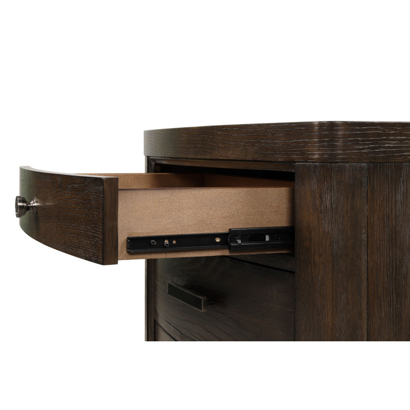 Table de chevet 2 tiroirs Eichorn avec guides latéraux et structure en bois