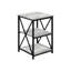 Grey Laminate Side Table With Black Metal Legs For Space Saving 3 In And Black, Adds Functionality To Any