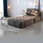 Canapé-lit de compression, fauteuil méridienne compact et moderne en velours côtelé gris pour la maison-829135535