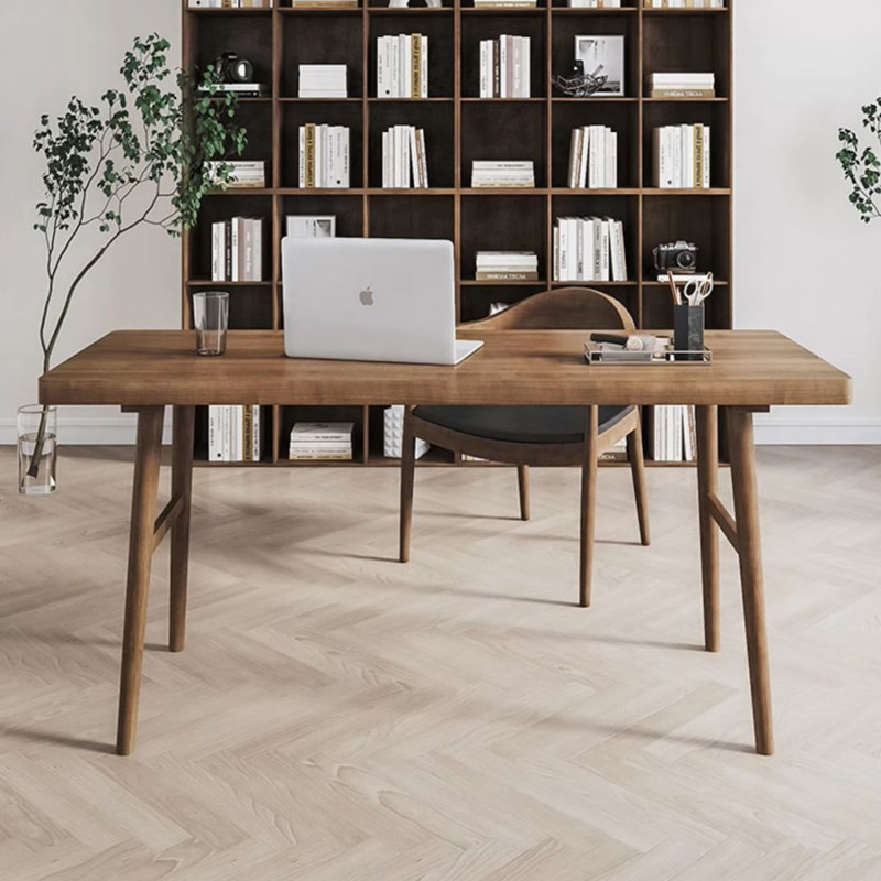 Nut-brown Rectangular Solid Wood Writing desk, 29.53"H*55.12"W*23.62"D