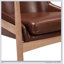 Chaise d'appoint en cuir PU U-Can, fauteuil de style Mid-Century moderne avec structure en bois massif, chaise de lecture avec dossier haut