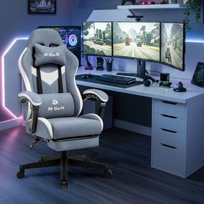 High-Back Adjustable Reclining Ergonomic Fabric PC & Racing Game Chair by Neo Chair
