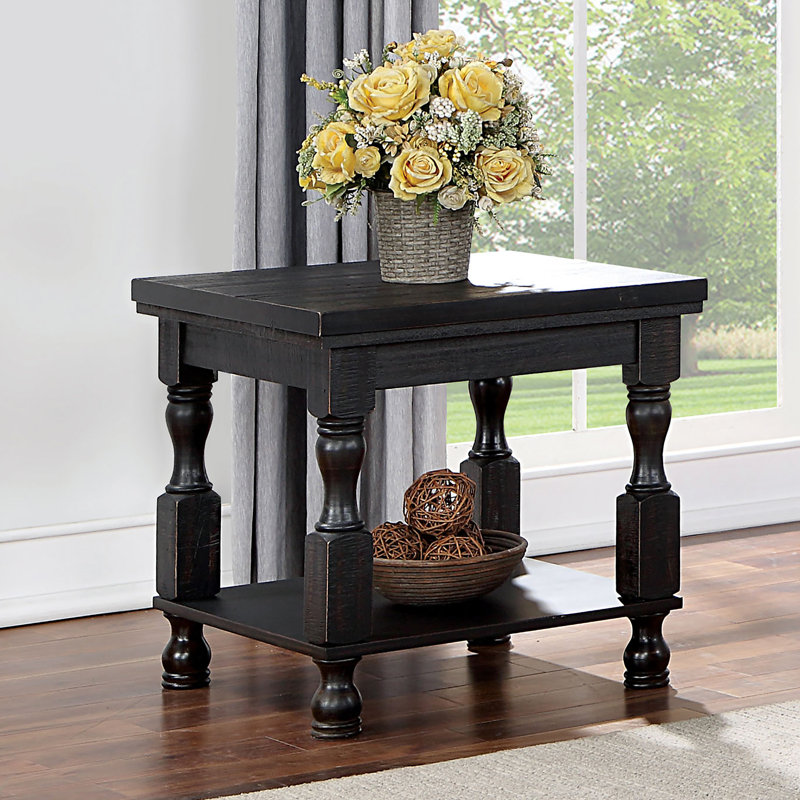 Table de bout avec rangement Obermeyer, Noir