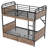 Twin XL Metal Bunk Bed with LED Lights, Storage Drawers, and Charging Station, Black