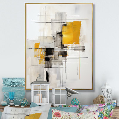 Fiquett gris jaune minimalisme pureté de forme V