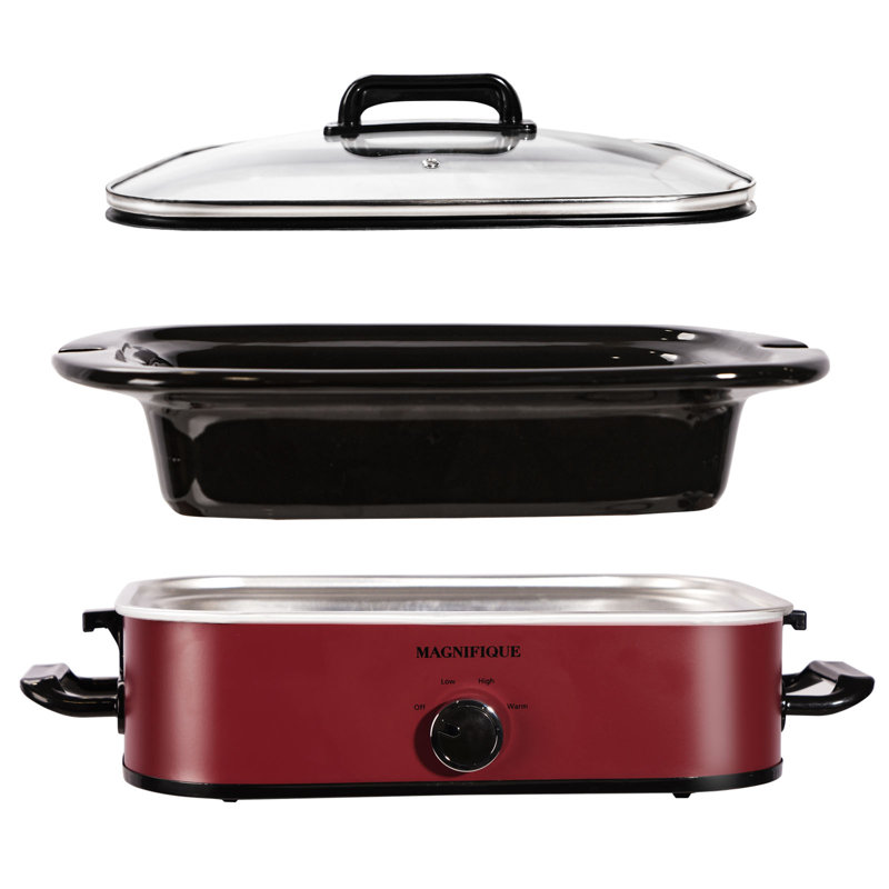 Mijoteuse de 4 pintes avec casserole Magnifique, Rouge