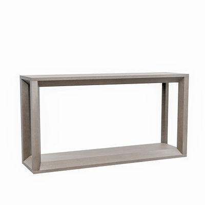 60" Rectangular Solid Wood Veneer Console Table, Wide Table For Behind Couch With Ample Storage In Entryway And Living Room, Distressed Grey, Construc