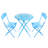 3-Piece Bistro Set with Folding Table and 2 Chairs, Blue-1876519303