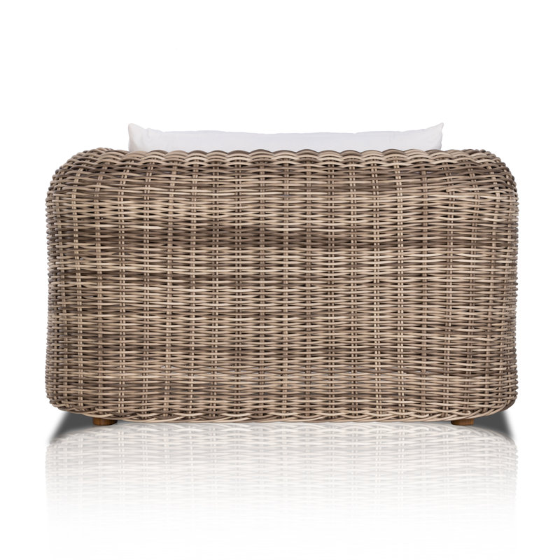Messina Outdoor Teak Lounge Chair, White, Brown