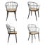 Ensemble de 2 fauteuils rustiques industriels de style Windsor avec chaises incurvées et pieds gris fer