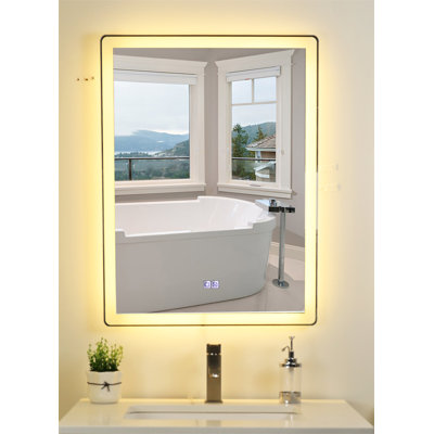 Miroir de salle de bain sans cadre avec éclairage angeletta fortune