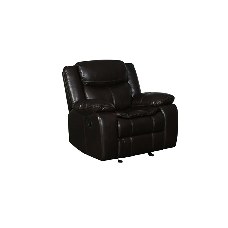 Fauteuil inclinable standard oscillant de 41 po Wyandotte, Cuir brun