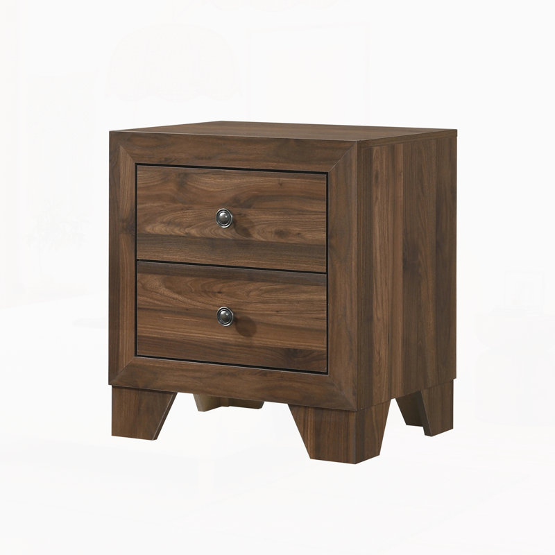 Table de chevet moderne avec tiroirs, Brun