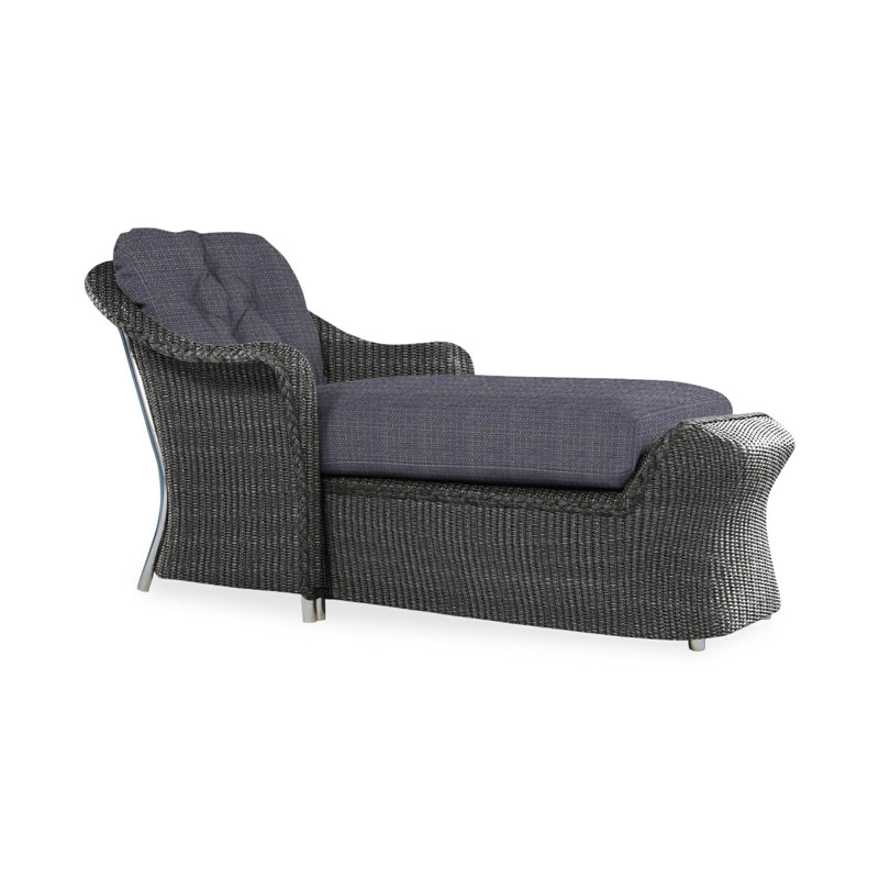 Reflections Outdoor Chaise Lounge, White, Beach Navy