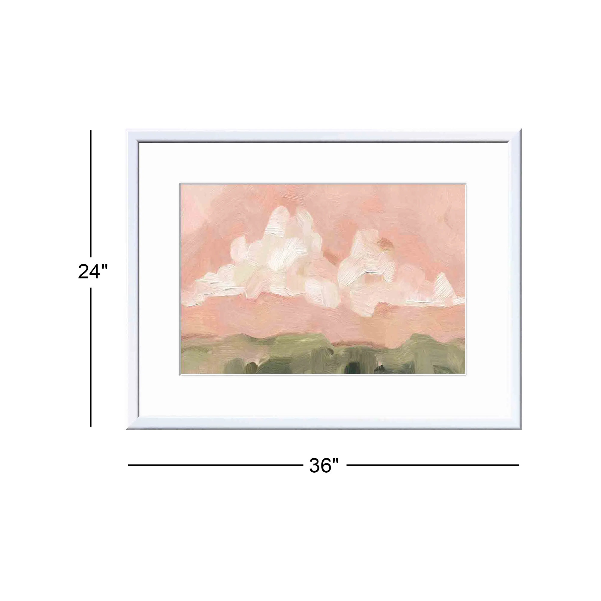 Pink Haze Sunset I by Emma Scarvey, 24"H x 36"W, White