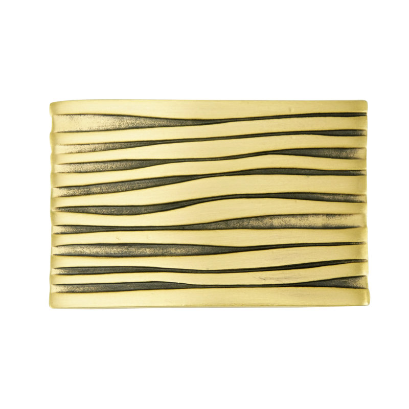 WAVE RECTANGLE KNOB; MUSEUM GOLD