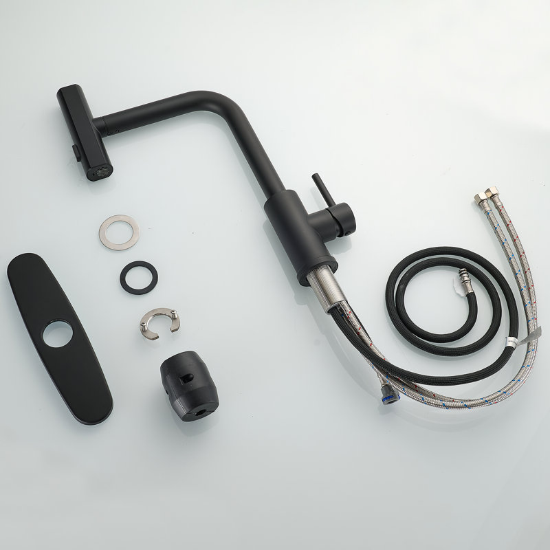 KEBOO Pull Out Kitchen Faucet, Matte Black