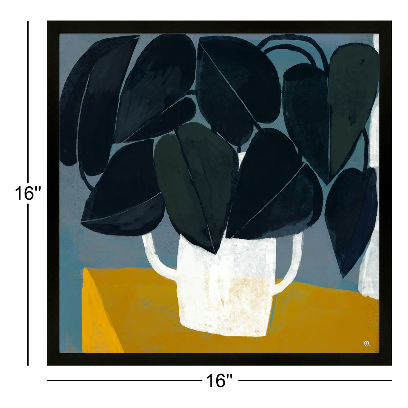 Summer Interior 1 by StudioM, Black, 16" H x 16" W x 1.25" D