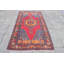 Tapis rétro rouge noué à la main de style anatolien turc rétro idéal pour la décoration de salon