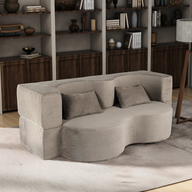 Lit convertible pliable sans dossier de 21 po avec matelas en mousse à mémoire de forme et 2 coussins pour la vie en appartement