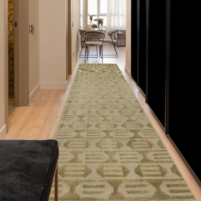 Chemin de table beige noué à la main de haute qualité