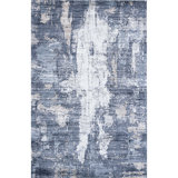 Abstract Area Rug in Blue