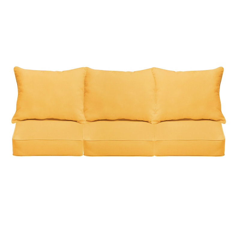 Coussin de siège / dossier en Sunbrella pour l'intérieur et l'extérieur Alline, Fresco Daffodil