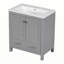 Meuble-lavabo bleu 30 po avec lavabo simple, meuble-lavabo sous-comptoir, armoire de rangement avec 2 portes et un tiroir, fermeture en douceur, rangement multifonctionnel, structure en bois massif-95106212
