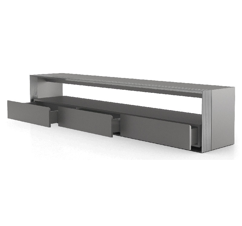 Meuble télé pour téléviseur de 88 po ou moins Beckenham, Graphite métallique