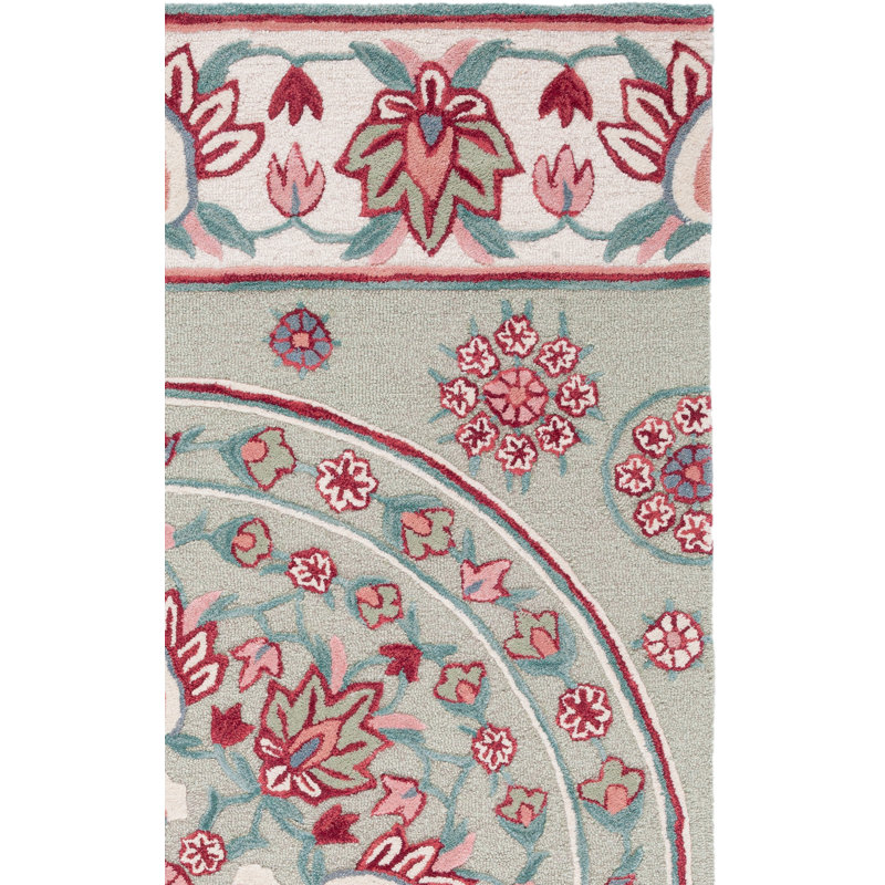 Tapis floral en laine touffeté à la main Bellagio, Rectangle 8 pi x 10 pi
