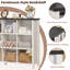 Organisateur de rangement pour 12 cubes, bibliothèque Farmhouse de 62 pouces de large, grande bibliothèque ouverte en bois à 3 niveaux, bibliothèque rétro pour le bureau personnel, armoire à casiers pour le salon, la chambre à coucher-392899091-392899092