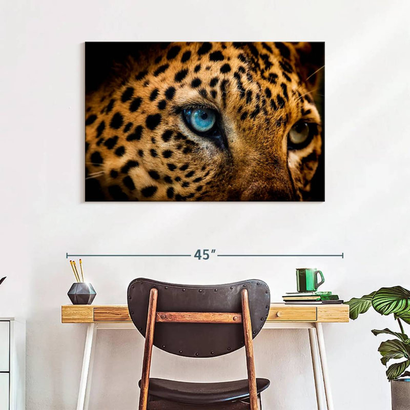 Leopard Eyeing Prey, 26" H x 39" W
