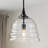 12 in 1-Light Modern Adjustable Hanging Single Pendant Light Fixture with Clear Ribbed Glass Dome Shade-1694116822