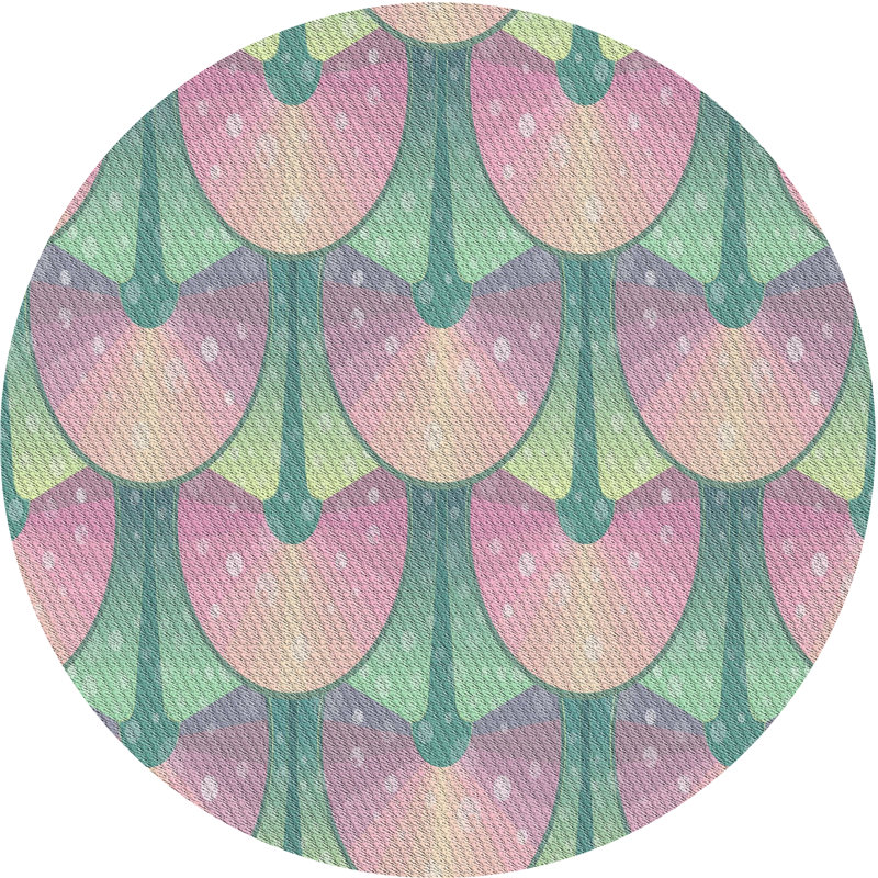 Tapis décoratif rose Portishead, Rond 4 pi