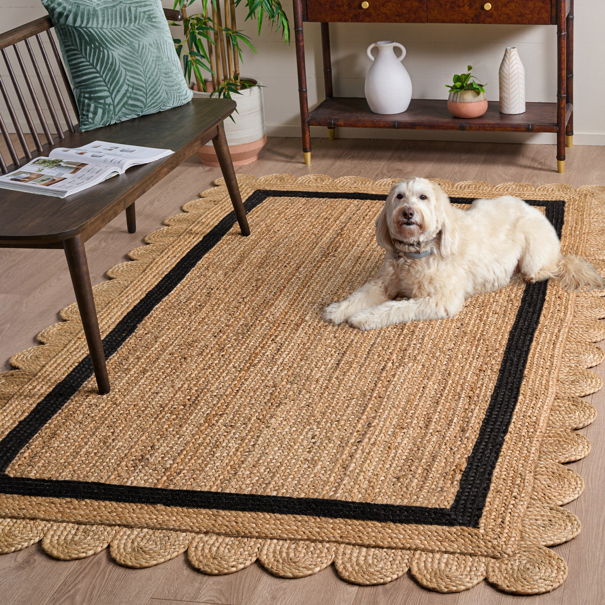 Inkai Jute/Sisal Area Rug, Rectangle 4' x 6'